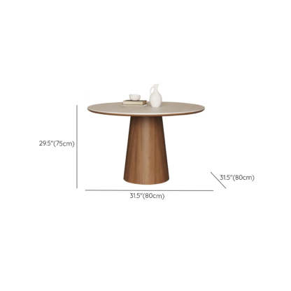 Modern Rustic Wood Pedestal Stone Dining Table