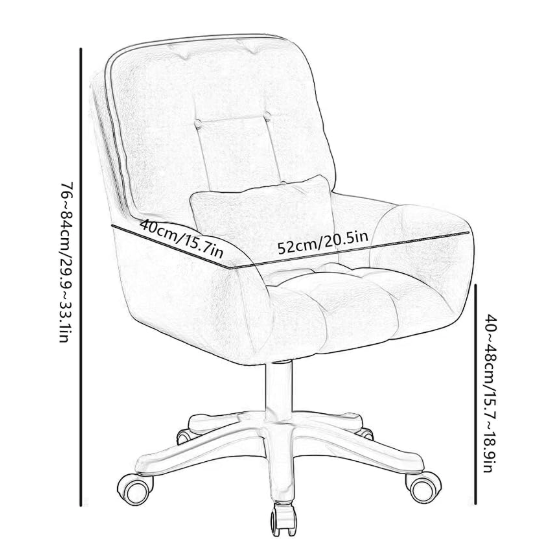 Modern Tufted Velvet Adjustable Swivel Desk Chair — Green