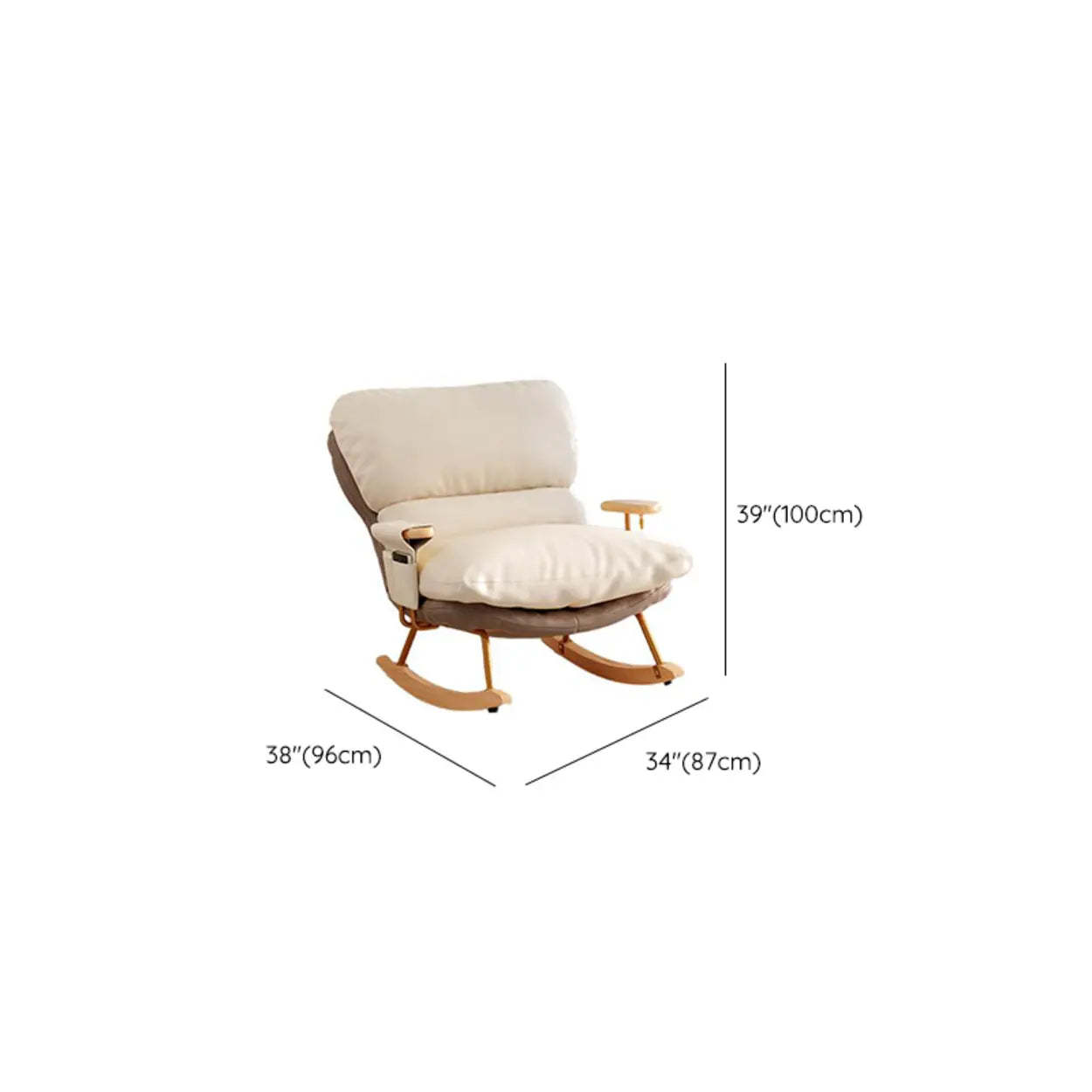 Stain-Resistant Recessed-Arm Rocking Chair