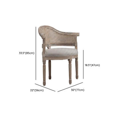 Vintage Distressed Wood Cane-Back Dining Chair