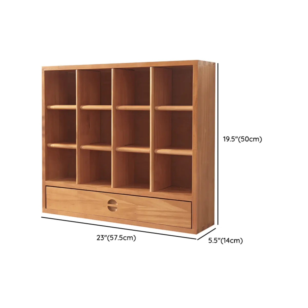 Natural Square Wood Open China Cabinet