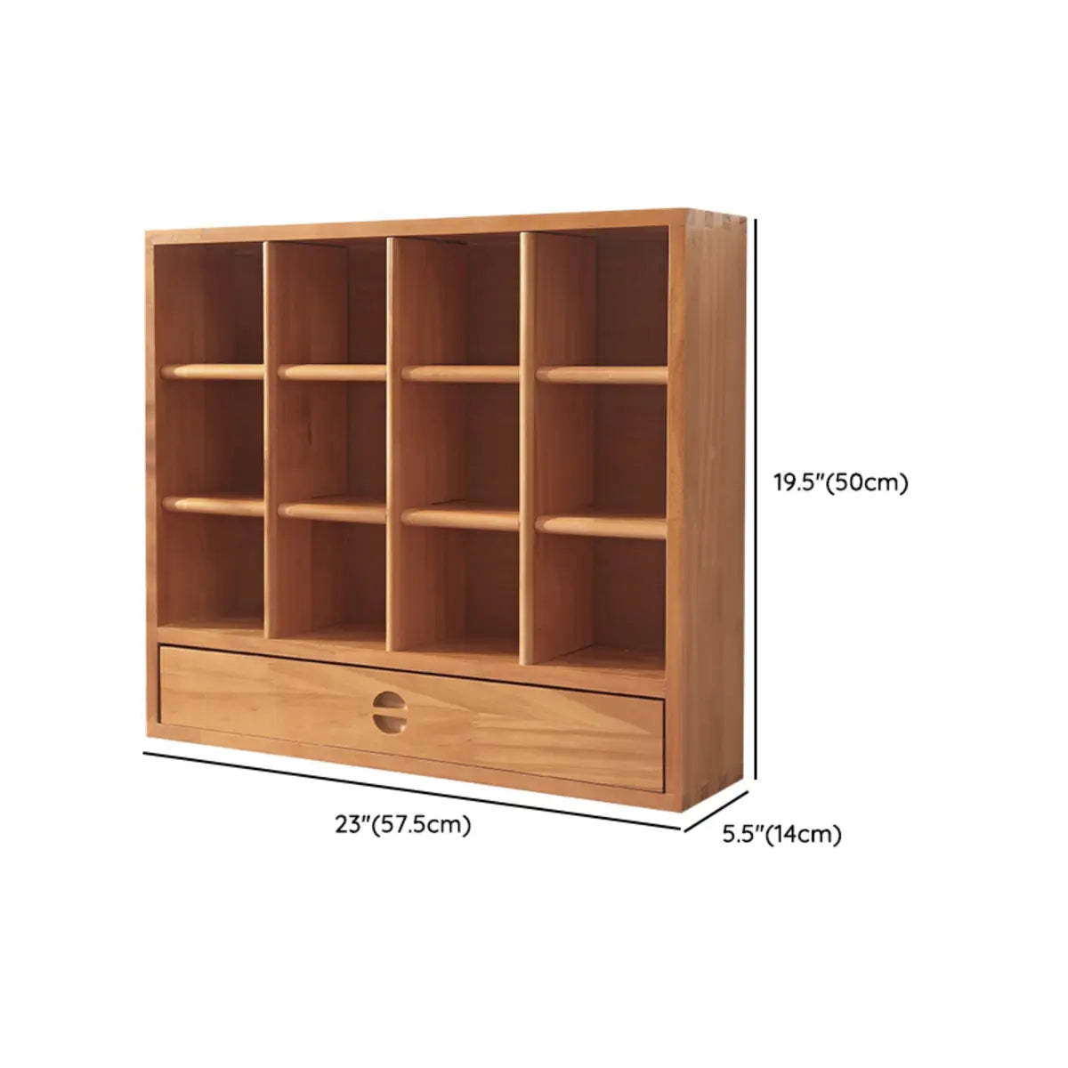 Natural Square Wood Open China Cabinet