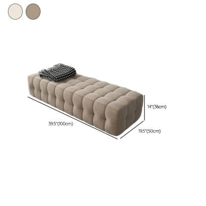 Solid Beige Upholstered Short Bedroom Bench — Beige
