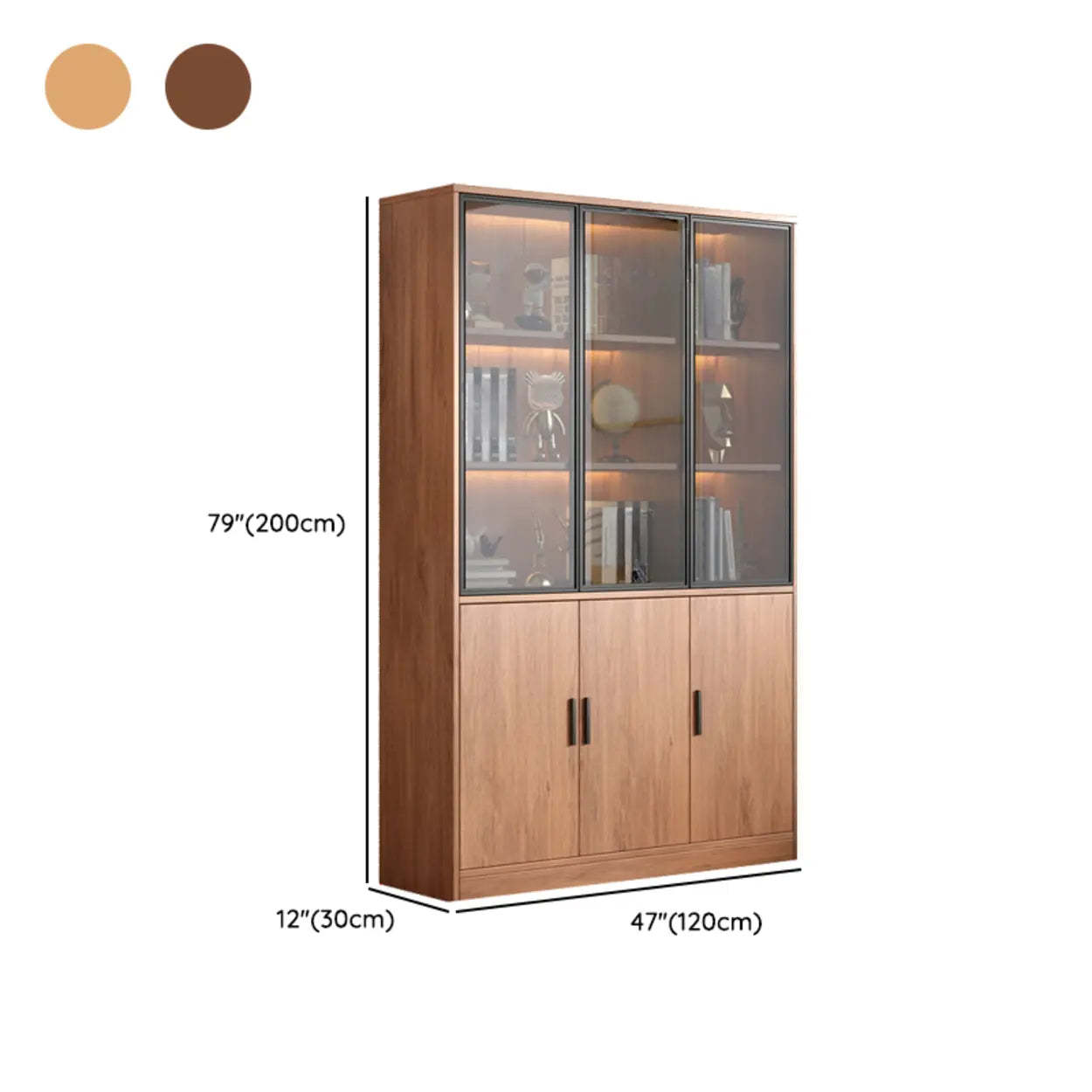 Enclosed Natural Oak Display Cabinet
