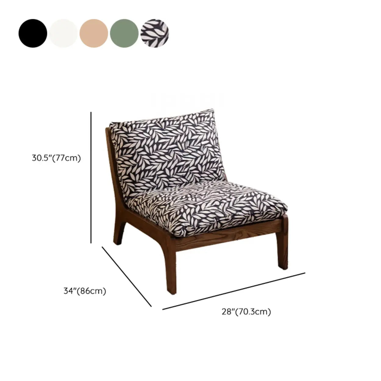 Mid-Century Leather Cushion Back Accent Chair