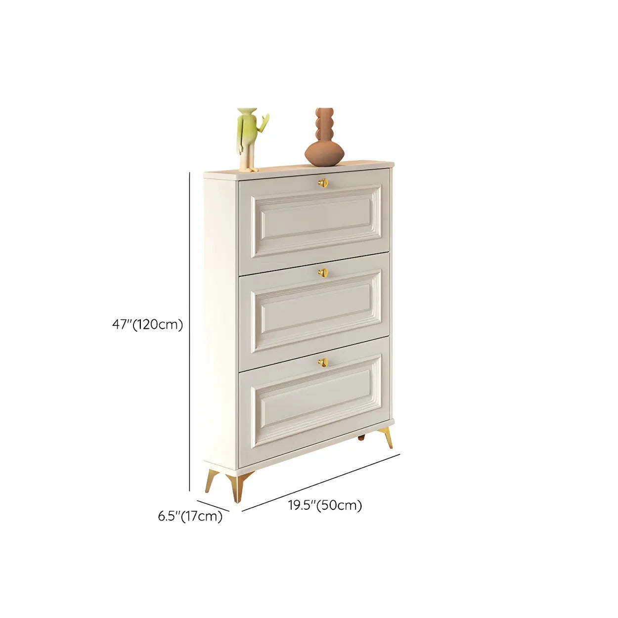 Wood Hallway Drop-Front Shoe Cabinet