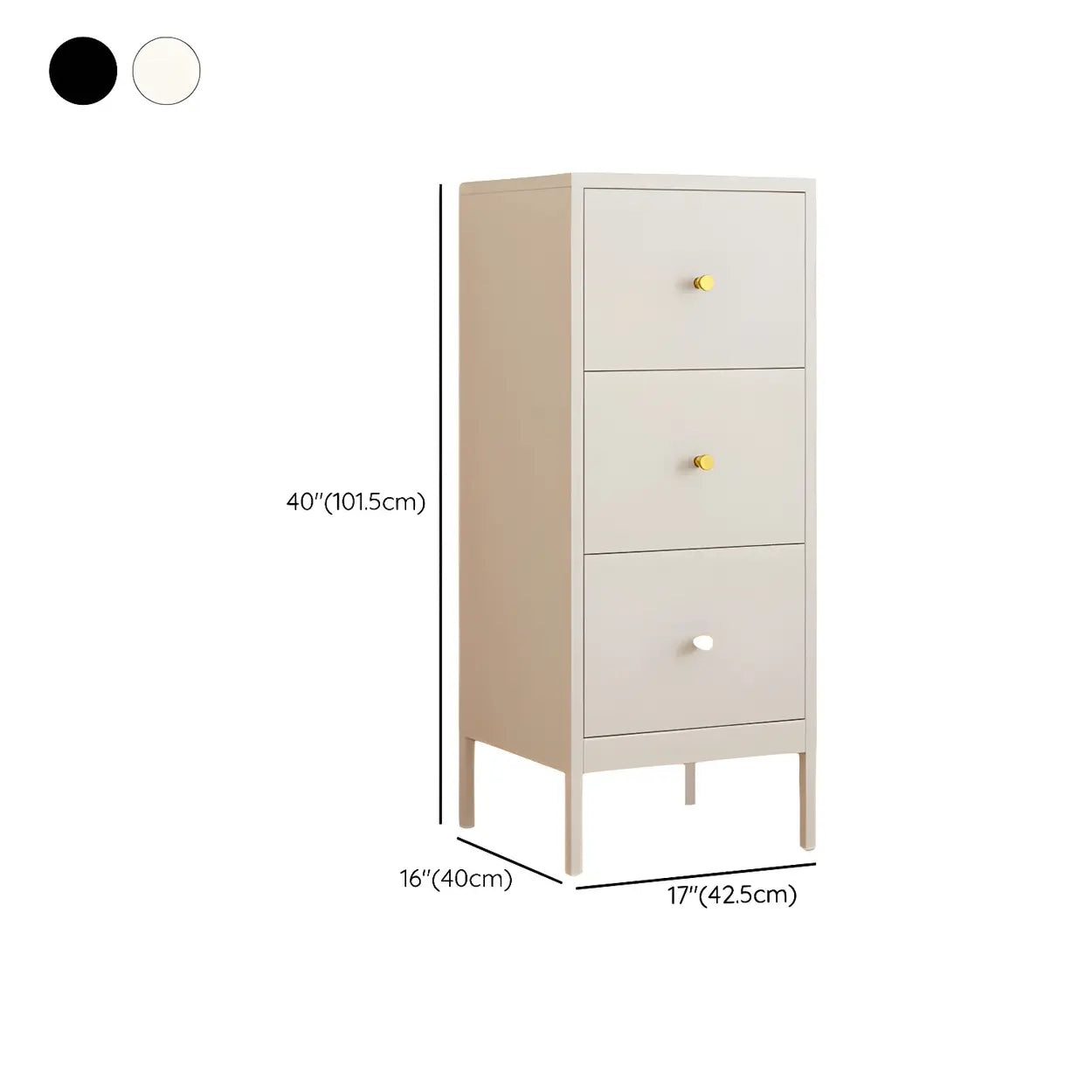 Minimalist White Steel Vertical Drawer Dresser