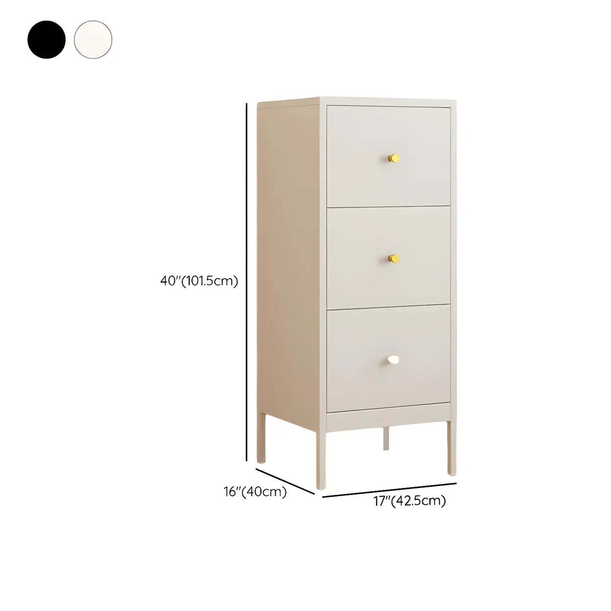 Minimalist White Steel Vertical Drawer Dresser