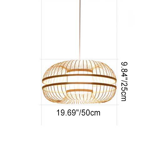 Japanese Bamboo Drum Pendant Light