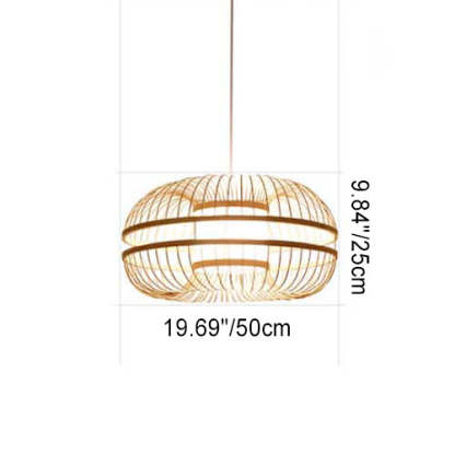 Japanese Bamboo Drum Pendant Light
