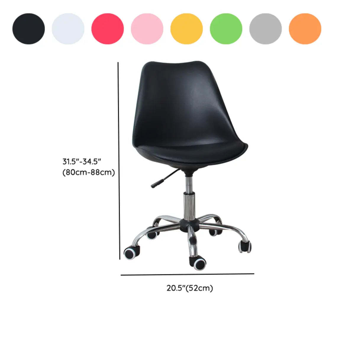 Modern Black Ergonomic Adjustable Stool with Wheels