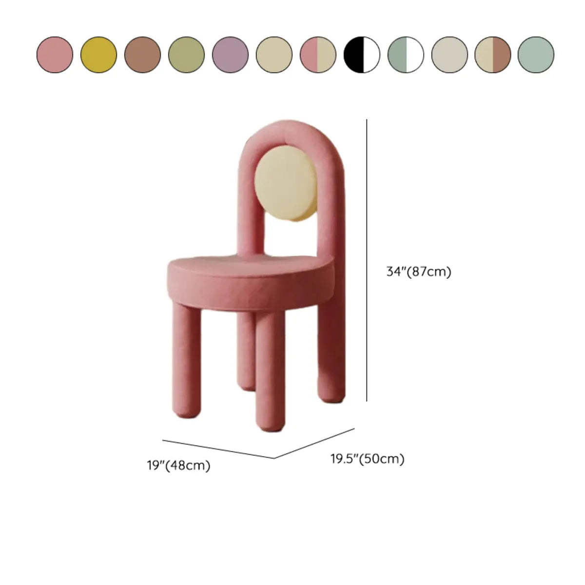 Multi-Color Circular Upholstered Vanity Stool
