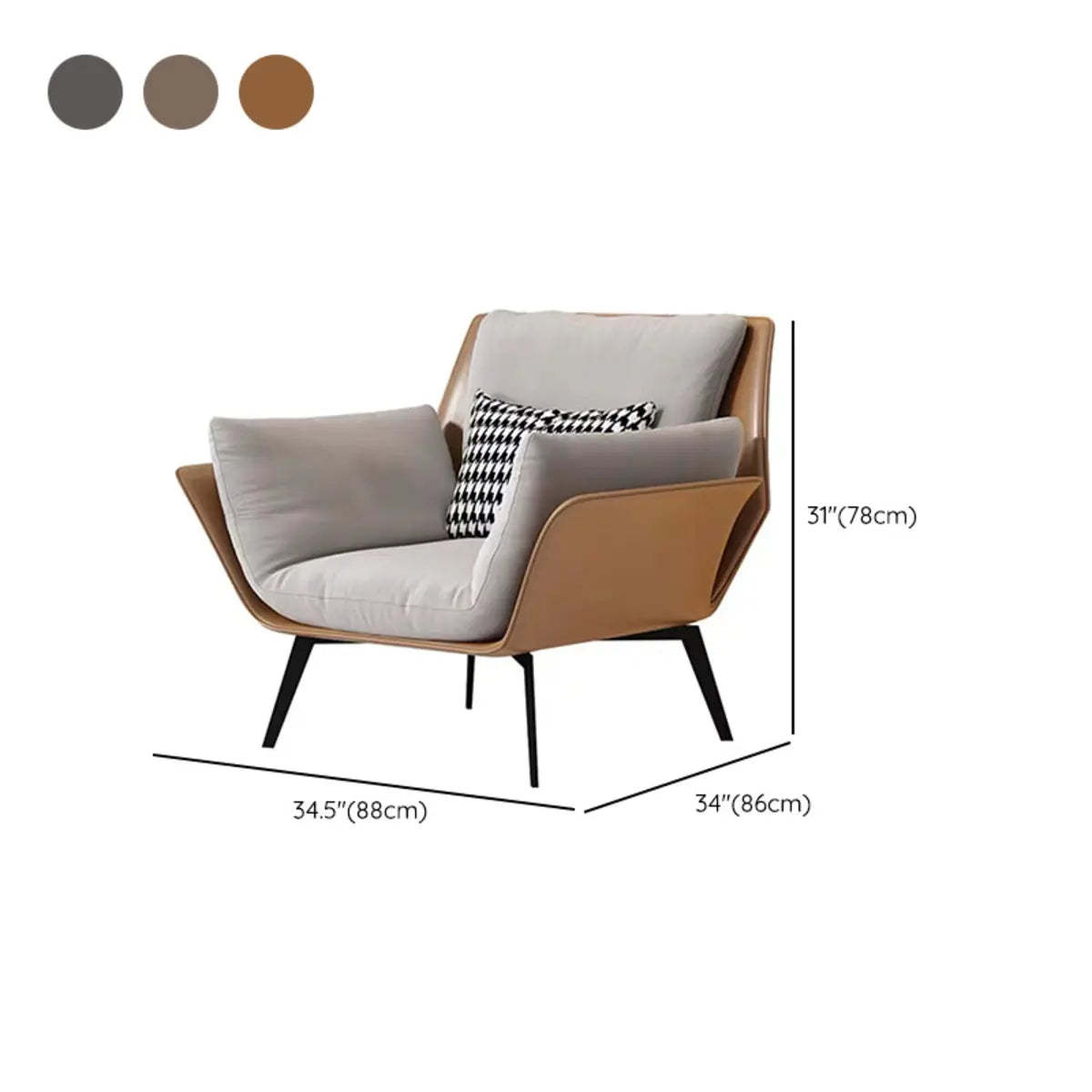 Corduroy Accent Chair with Removable Cushions
