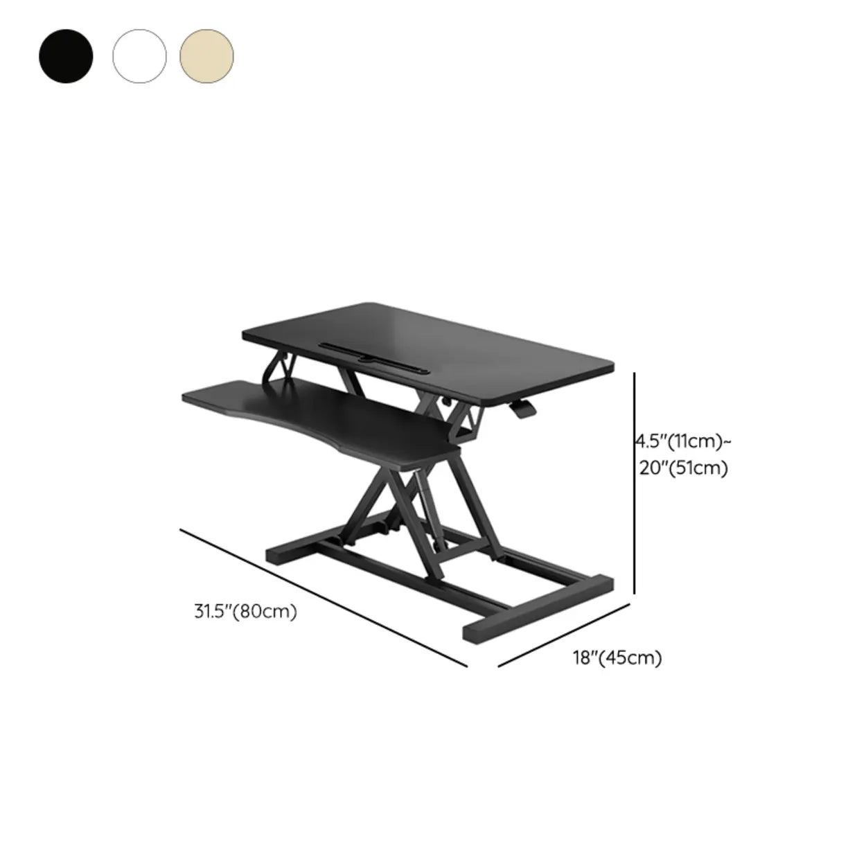 Adjustable Folding Wood Trestle Standing Desk