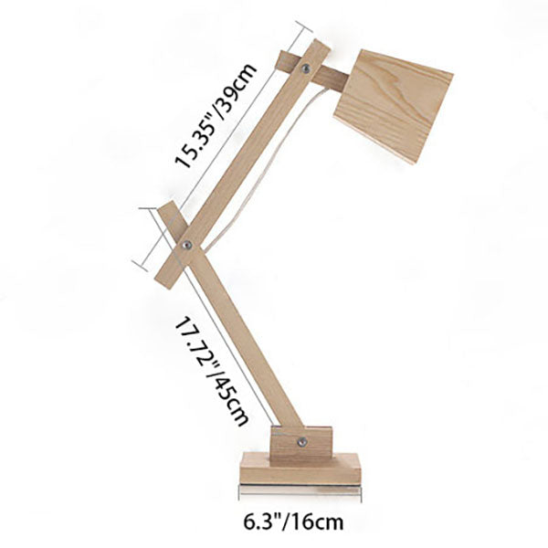 Japanese Solid Wood Trapezoidal Adjustable Lamp