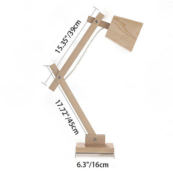 Japanese Solid Wood Trapezoidal Adjustable Lamp