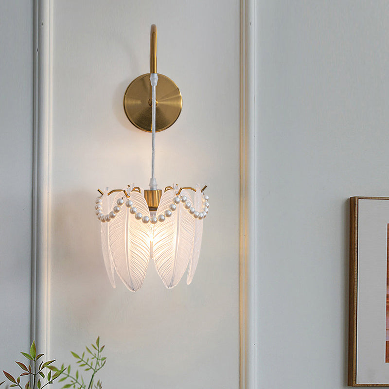 Glass Leaf Feather Dimmable Nordic Wall Light