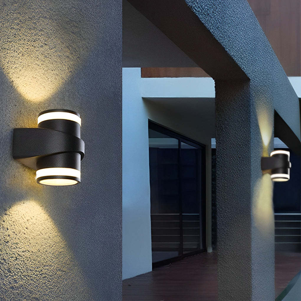 Round Up and Dawn Light LED Waterproof Black Outdoor Wall Washer Lights-Lighom