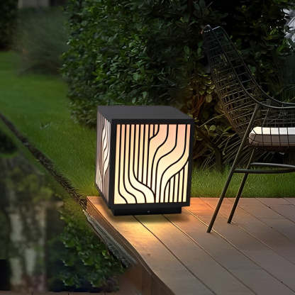 Square Creative LED Waterproof Modern Outdoor Fence Post Lights Pillar Light-Lighom