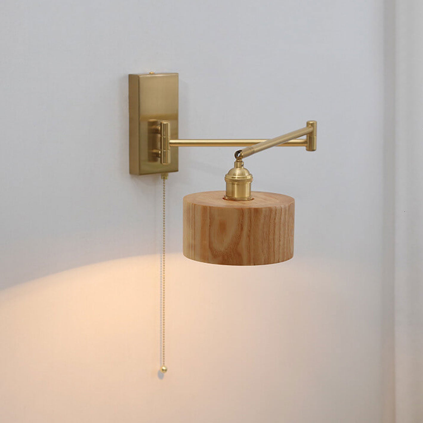 Nordic wooden cord natural wall sconces, Lighom — 220V-240V (UK/AU)