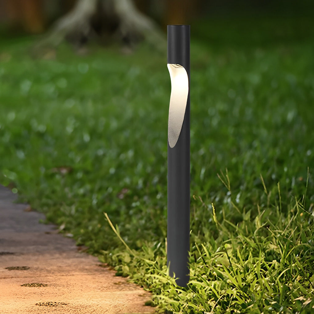 Round 10W Gray Modern Outdoor Pathway Lamp