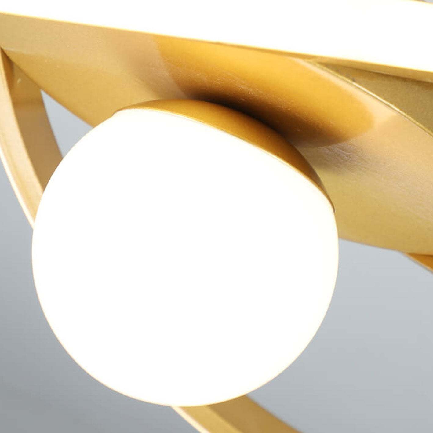 Nordic Modern Streamer Surround LED Semi-Flush Mount Light — 3 Colors Changeable(Warm/Neutral/White) / Gold
