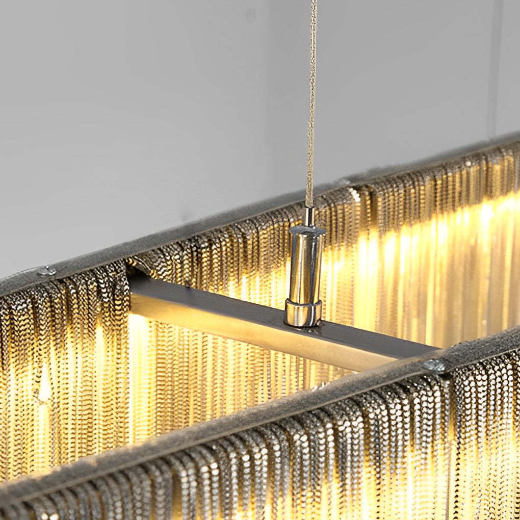 Aluminum Tassel Chain Dimmable Postmodern Dining Chandelier