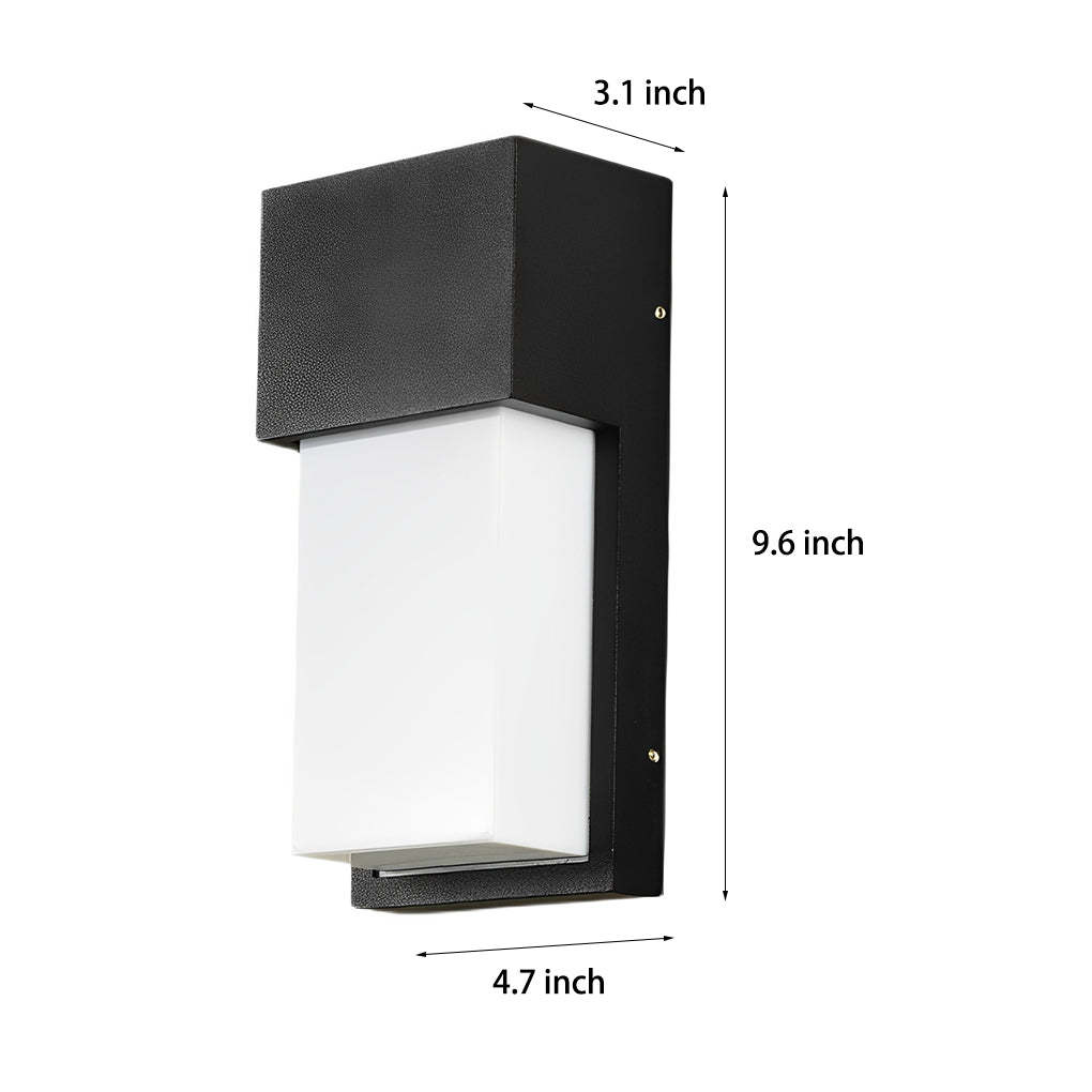 Rectangular Waterproof LED 10W Black Modern Outdoor Wall Light Fixture-Lighom