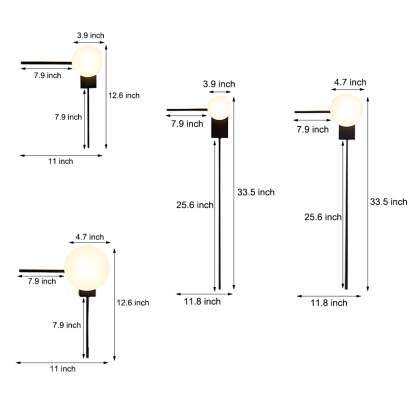 Simple Glass Ball Personalized Nordic Bedroom Wall Light Fixture-Lighom