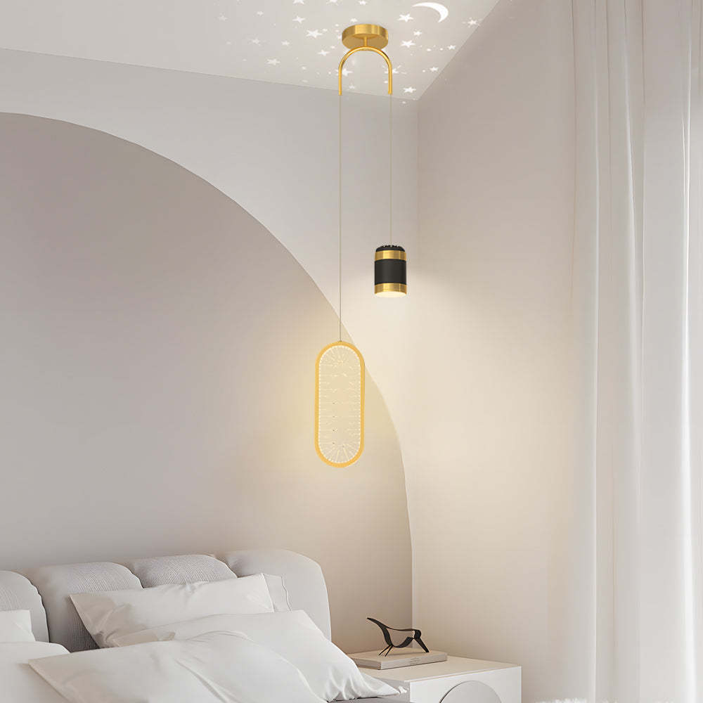 Oval Starry Projection Dimmable Nordic Pendant