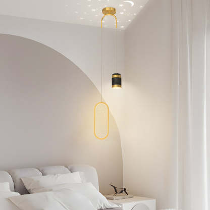 Oval Starry Projection Dimmable Nordic Pendant