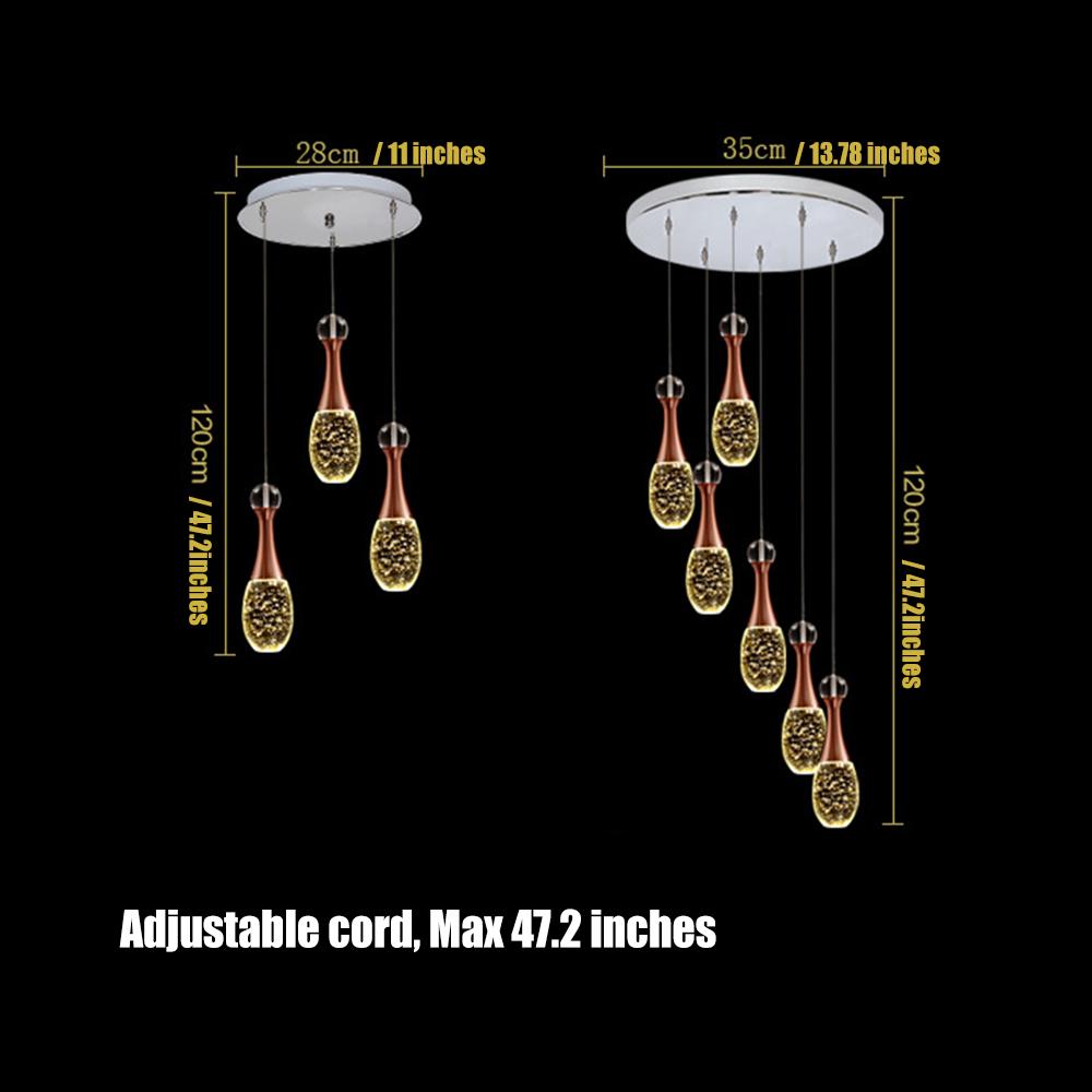 Mini Crystal Electroplated Metal LED Modern Pendant Light Hanging Lamp-Lighom