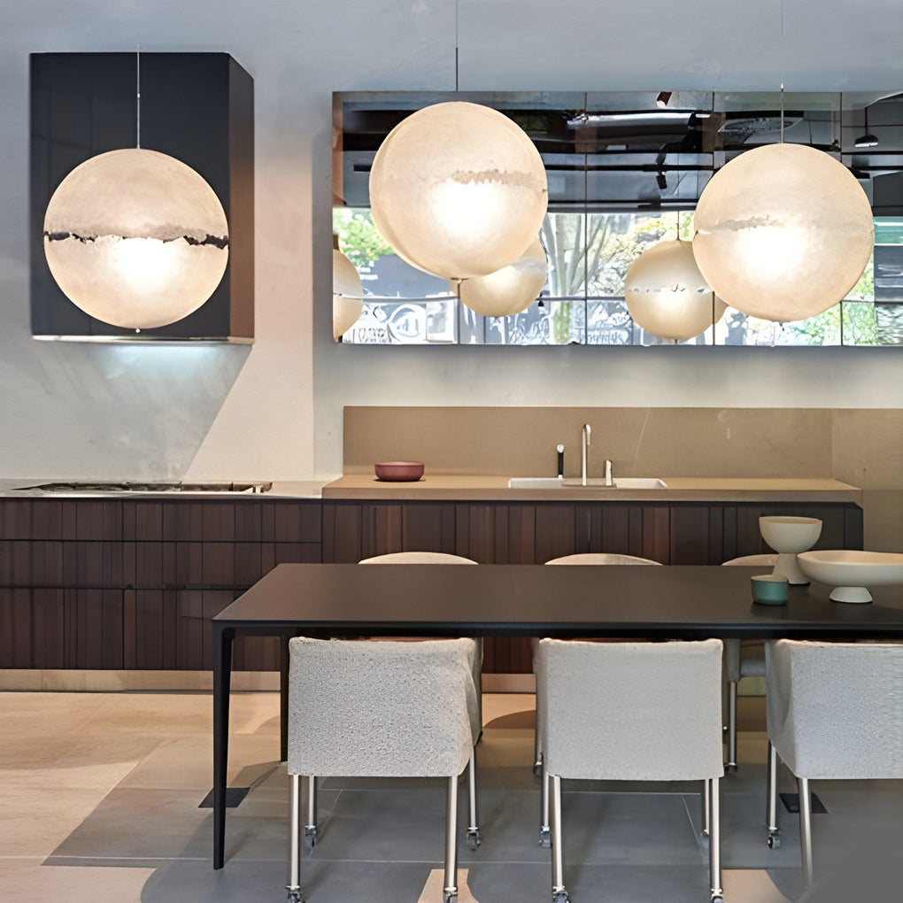 Modern shaped moon synthetic pendant lighting — 16" Diameter