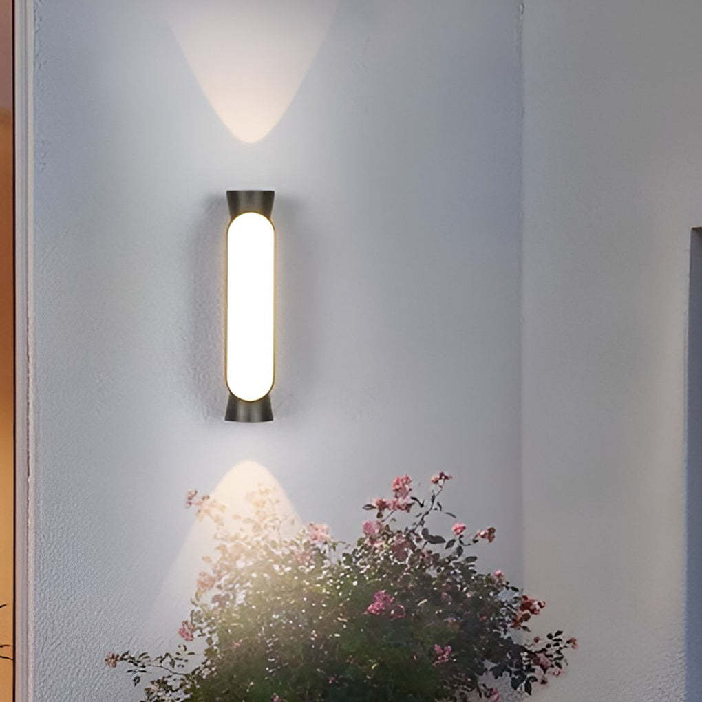 Waterproof LED Up and Down Lights Black Modern Outdoor Wall Sconce Lighting-Lighom