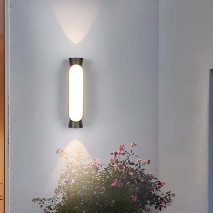Waterproof LED Up and Down Lights Black Modern Outdoor Wall Sconce Lighting-Lighom