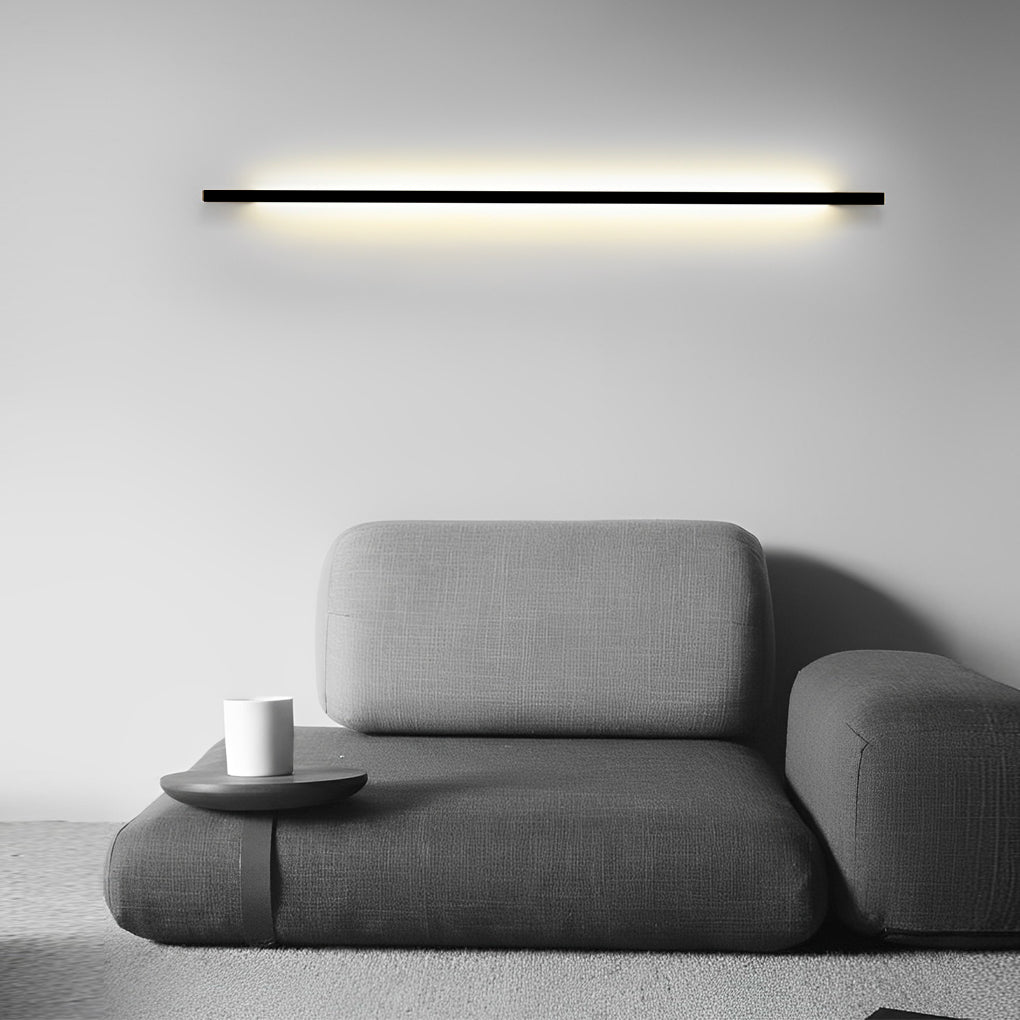 Minimalist Strip Three Step Dimming LED Black Postmodern Wall Lamp-Lighom