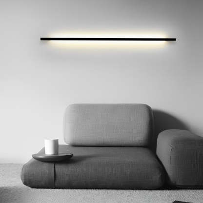 Minimalist Strip Three Step Dimming LED Black Postmodern Wall Lamp-Lighom