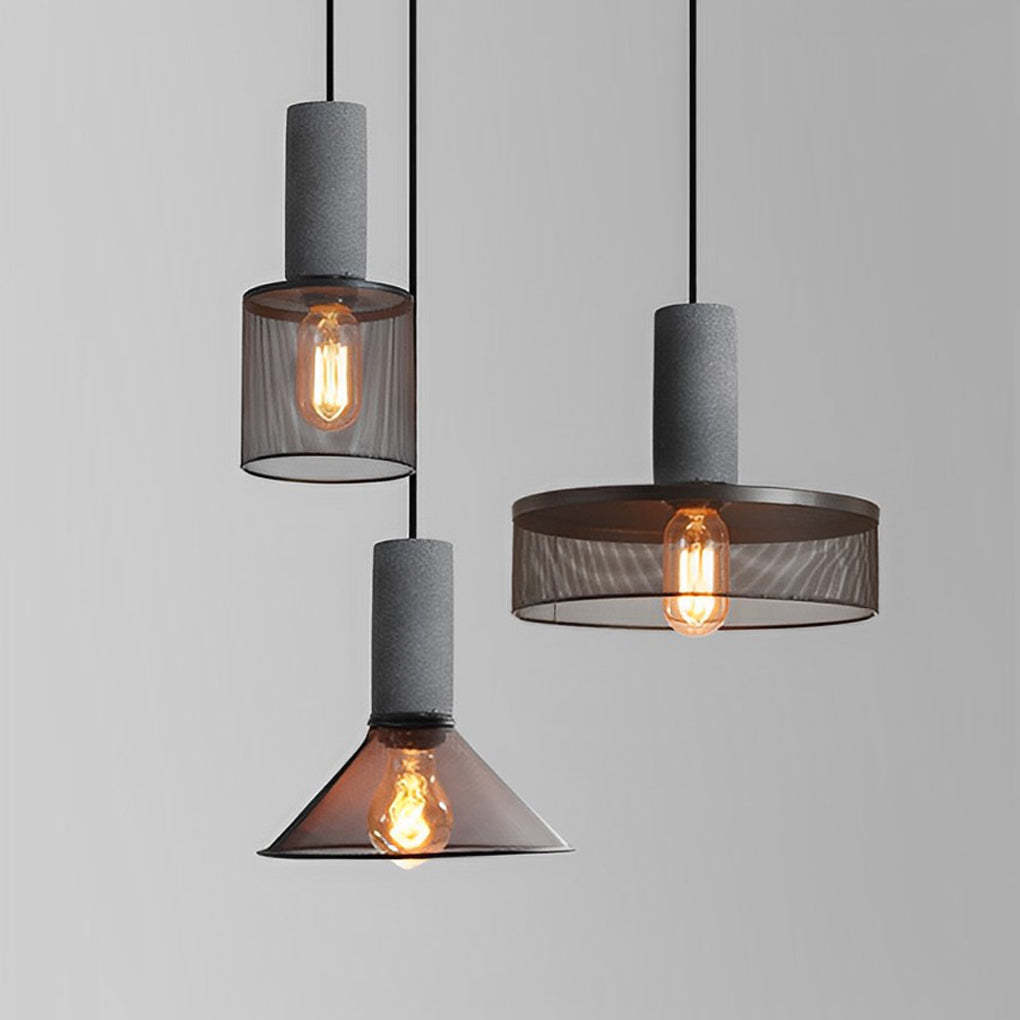 Metal Mesh Black Industrial Pendant Chandelier
