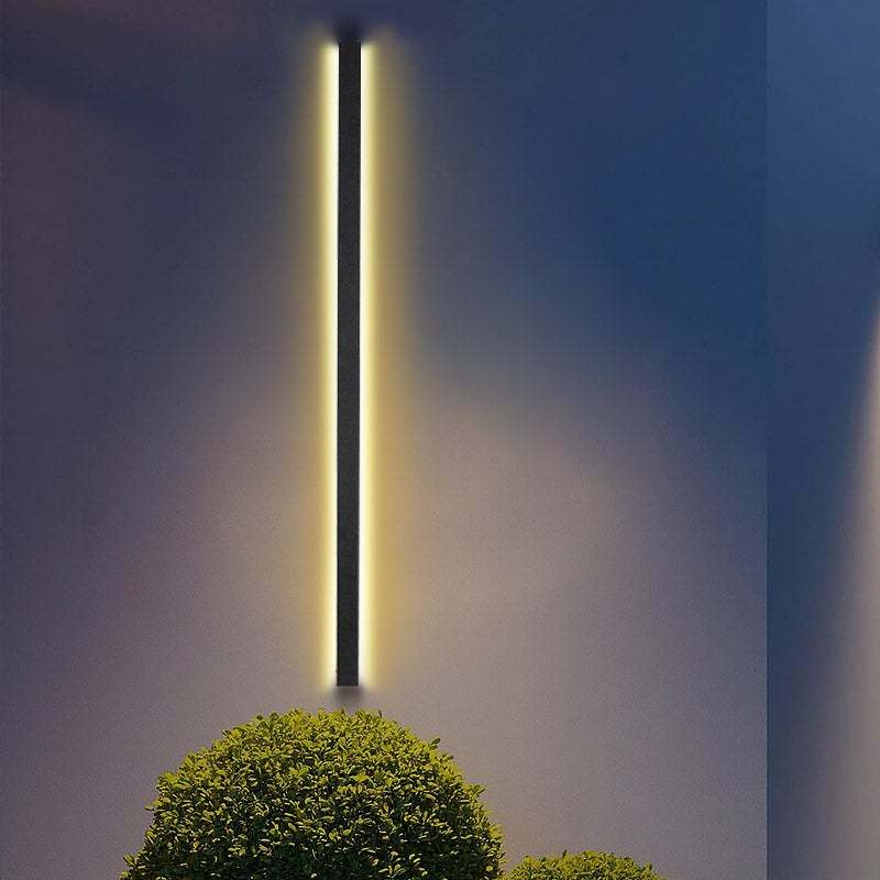 Black Long Strip LED Waterproof Modern Outdoor Wall Lights Porch Lights-Lighom