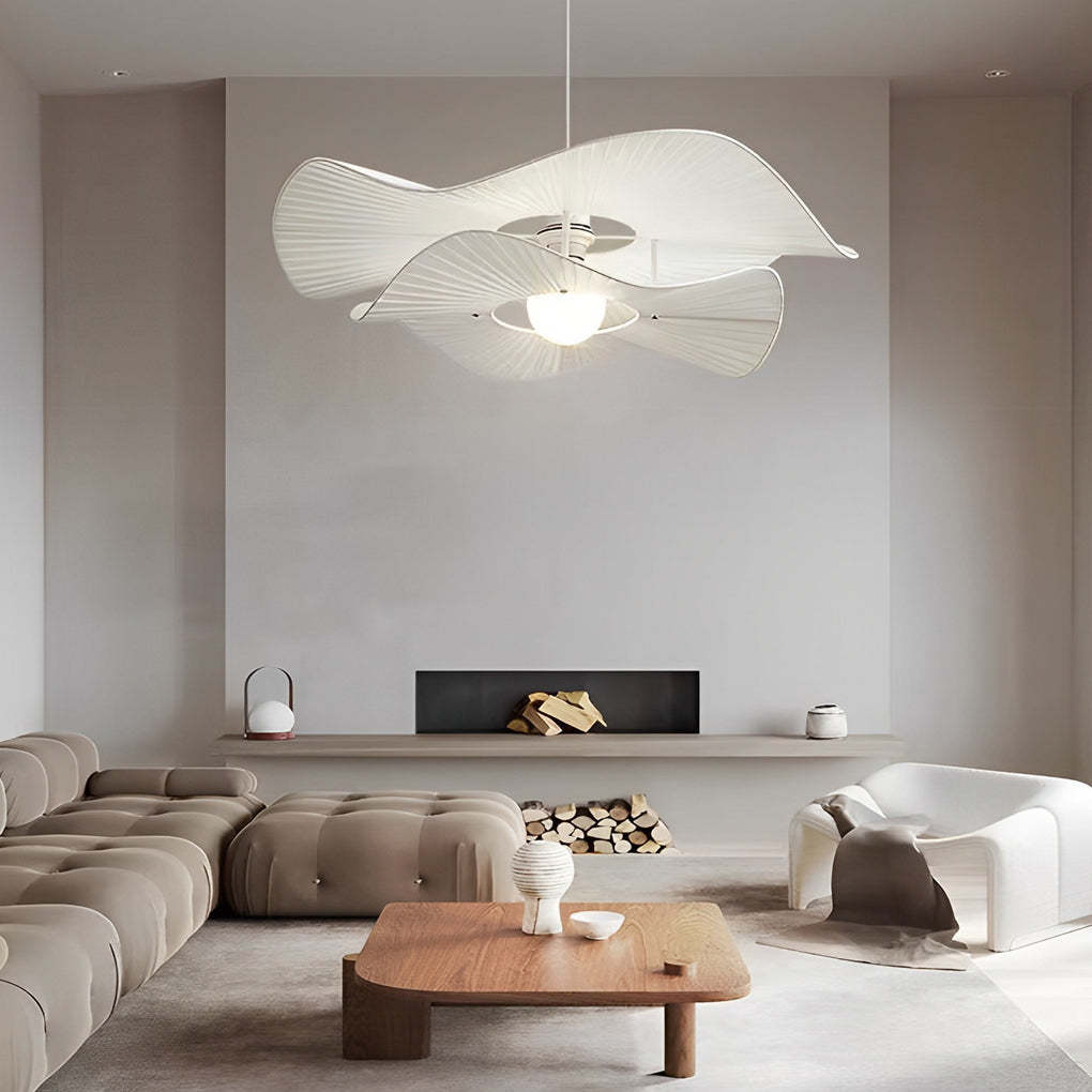 Pleated Fabric Flower Hat Dimmable Modern Ceiling Light — Pendant Light