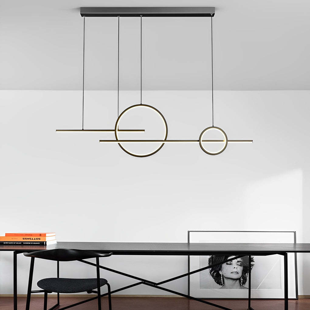Long Strip Circle Dimmable LED Chandelier