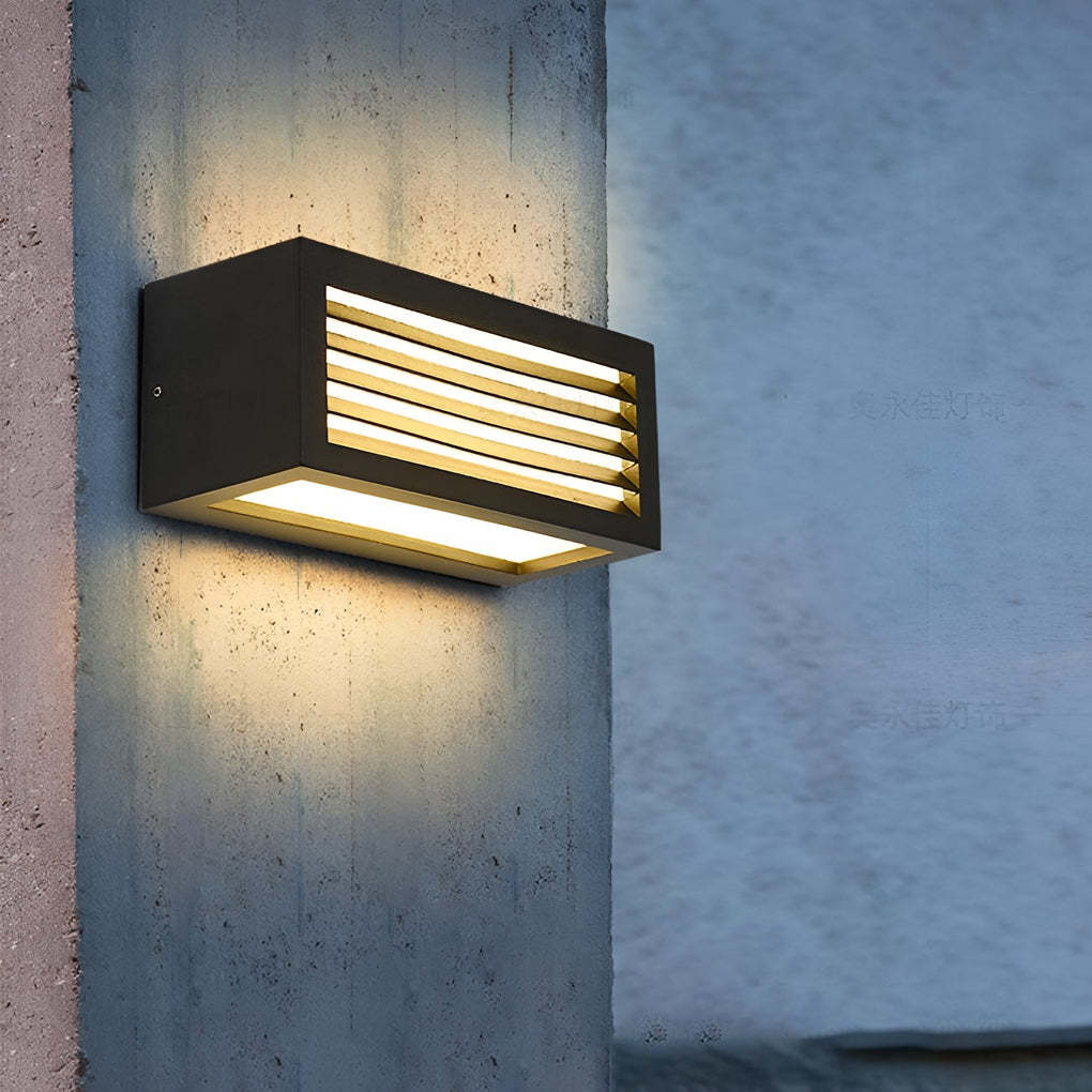 Rectangle 12W LED Black Modern Outdoor Wall Sconce