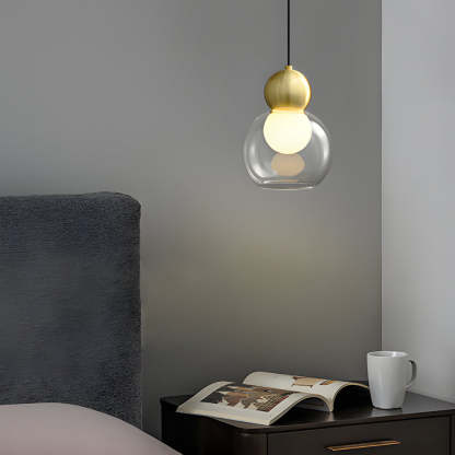 Glass Gourd 3-Step Dimming Copper Modern Pendant Light