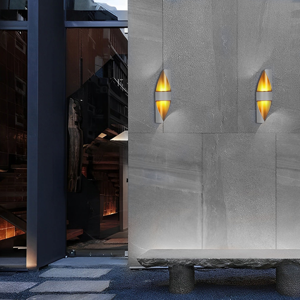 Spiral Exterior Up and Down Wall Lights Outdoor Wall Mounted Light with Gold Interior-Lighom