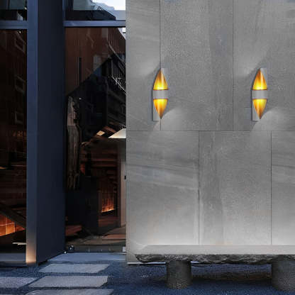 Spiral Exterior Up and Down Wall Lights Outdoor Wall Mounted Light with Gold Interior-Lighom