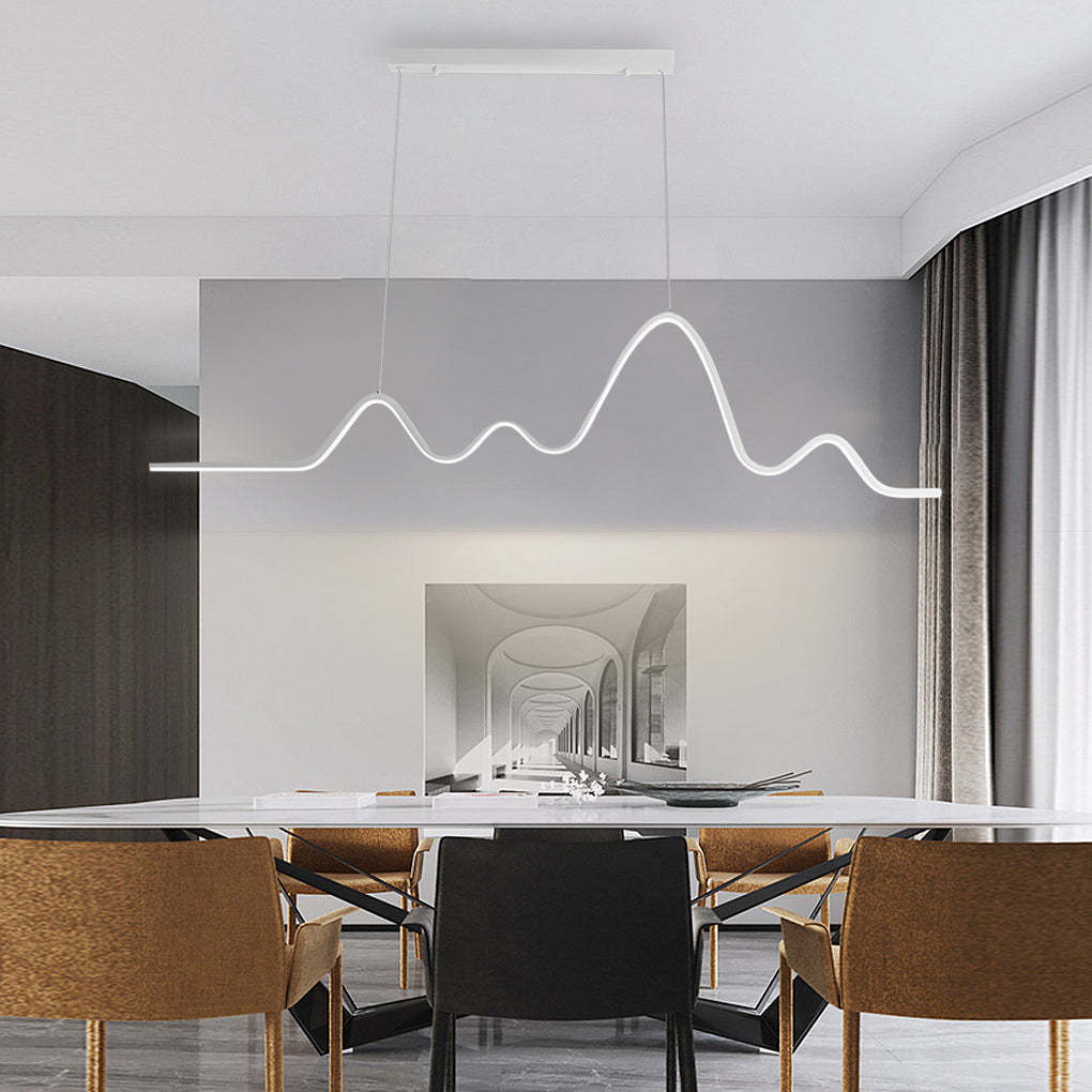 Minimalist Wave Strip 3-Step Dimming LED Nordic Chandelier