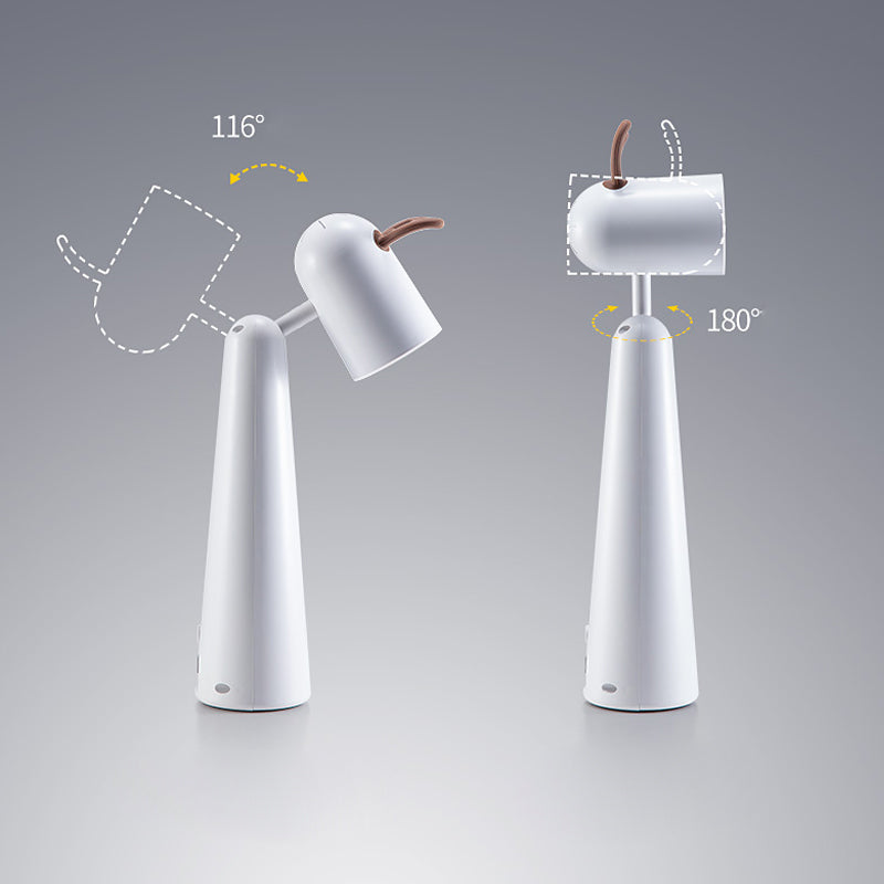 Antlers USB Rechargeable White Desk Lamp with Night Light Feature-Lighom