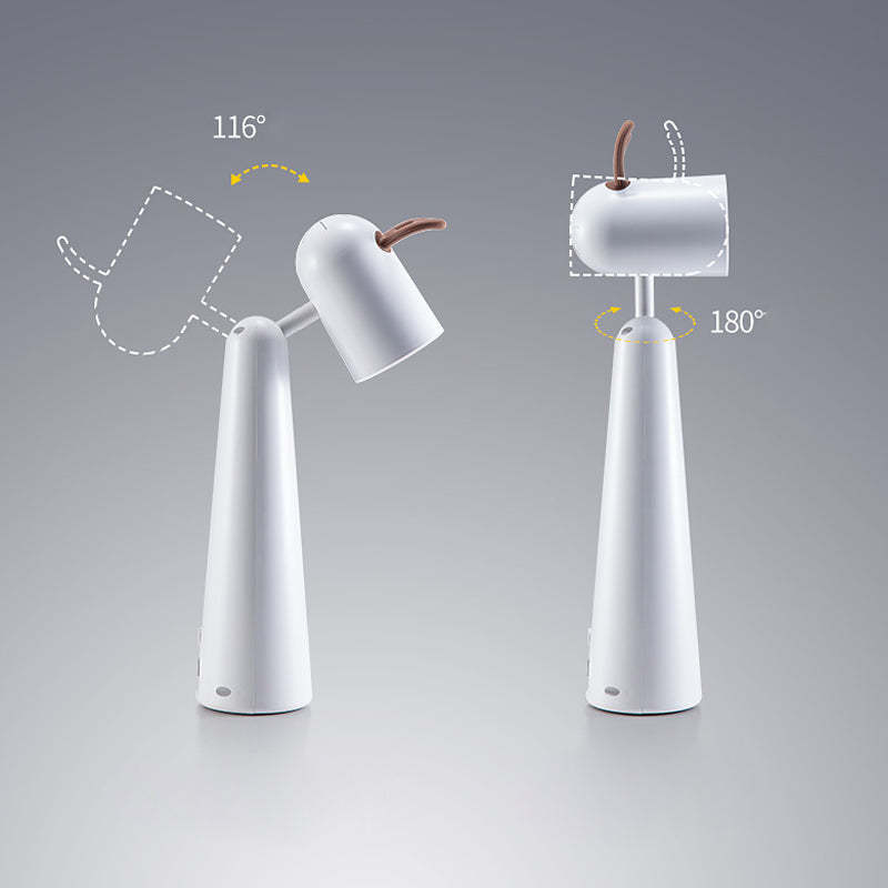 Antlers USB Rechargeable White Desk Lamp with Night Light Feature-Lighom