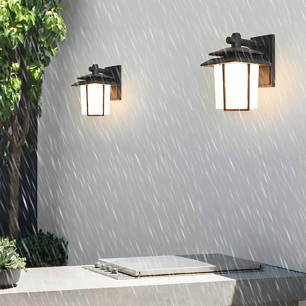 Vintage Glass Aluminum Waterproof European Style Outdoor Wall Sconces Lighting-Lighom