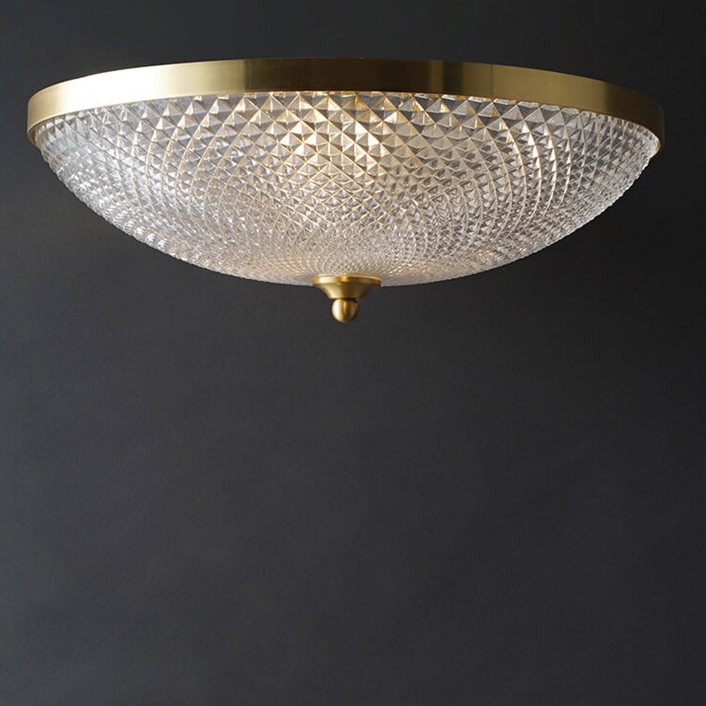 Luxury bowl 3-light flush mount lighting in brass — 220V-240V (UK/AU)